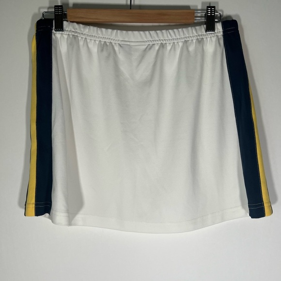 NWT Vintage 90s TAIL white blue yellow striped mini tennis skirt L preppy retro - Picture 3 of 11